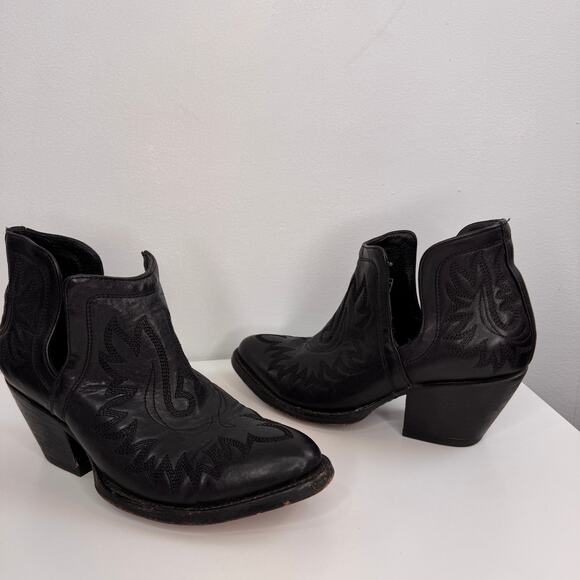 ARIAT Dixon Booties 7.5 Black Leather R-Toe Pull-On Ankle Western Boot 10035976 - Picture 2 of 11